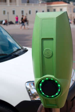 Electric car charging stationの写真素材