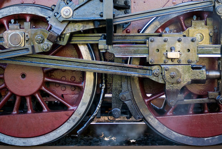 Steam train wheels detailの写真素材