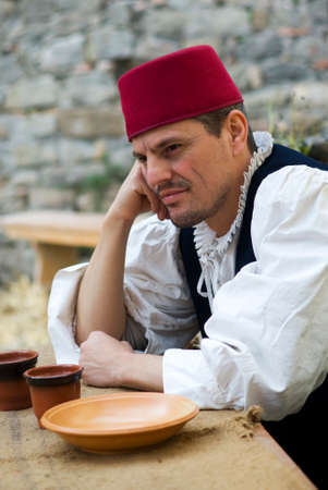 Participant of medieval costume partyの写真素材