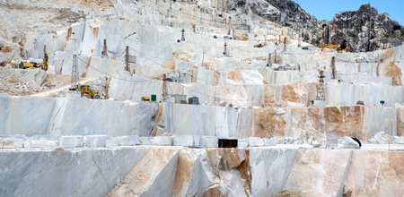 Marble quarry site in Carrara, Italyの写真素材