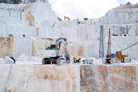 Marble quarry site in Carrara, Italyの写真素材