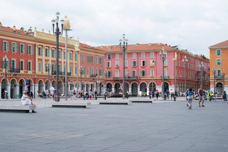 Nice, France - June 18, 2014: Massena Squareのeditorial素材