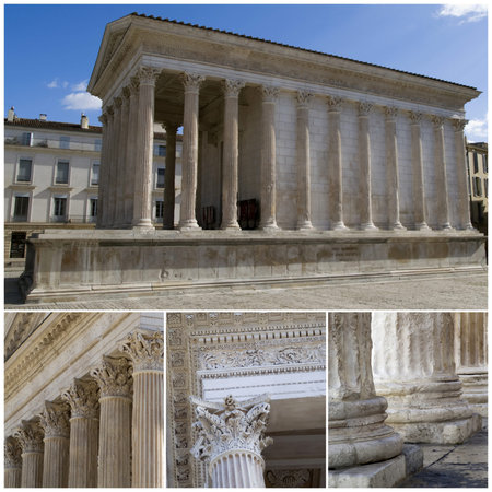 Maison Carree - Roman temple. Nimes, Franceの写真素材