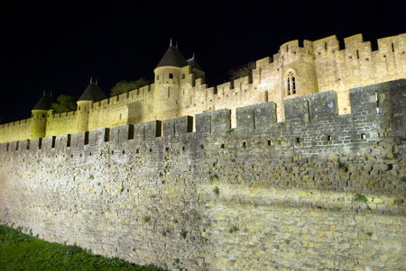 France. Historic Fortified city of Carcassonneのeditorial素材