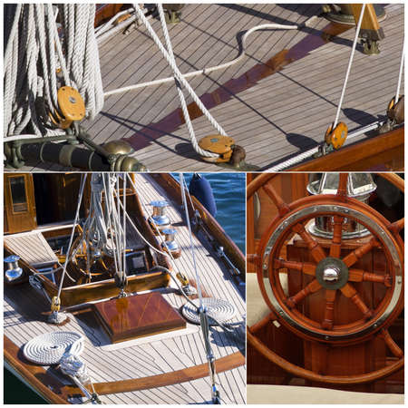 Details of sailboats in old styleの写真素材