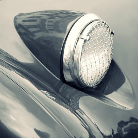 Sanremo, Italy ? March 14, 2010. Close up detail of classic car headlightのeditorial素材