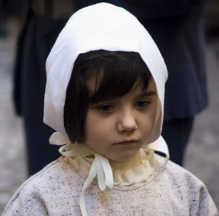 Taggia, Italy. March 1, 2015. Participant the medieval costume partyのeditorial素材