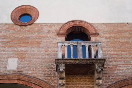 Old stone balconyの写真素材