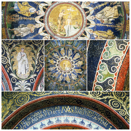 Mosaics of The Baptistry of Neon. Ravenna, Italyのeditorial素材