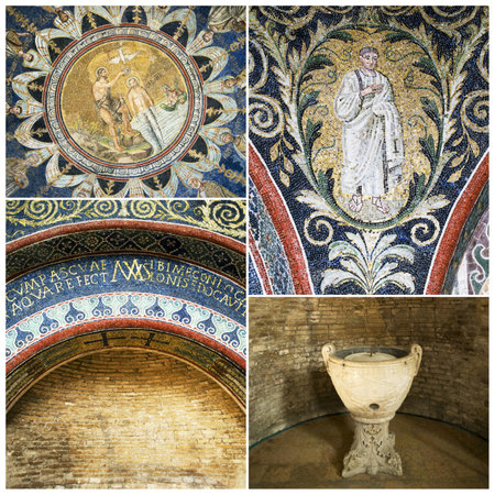 Mosaics of The Baptistry of Neon. Ravenna, Italyのeditorial素材