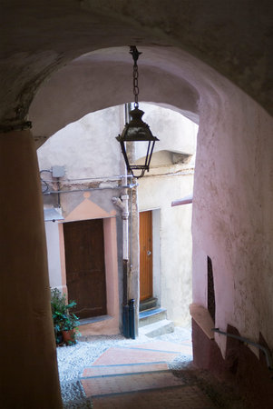 Italian narrow streetの写真素材