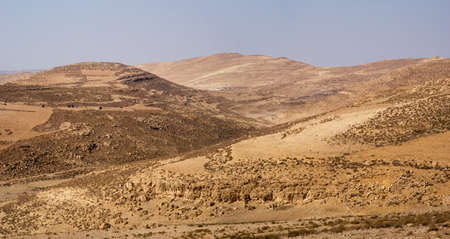 Desert mountain landscape, Jordan, Middle Eastの写真素材