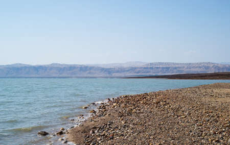 Dead Sea. View from Jordan to Israelの写真素材