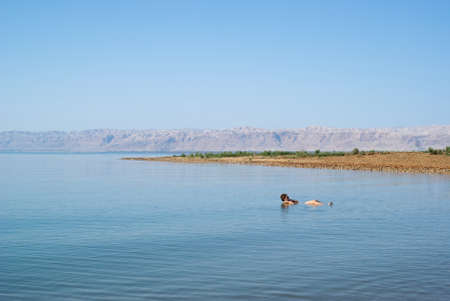 Dead Sea. View from Jordan to Israelの写真素材