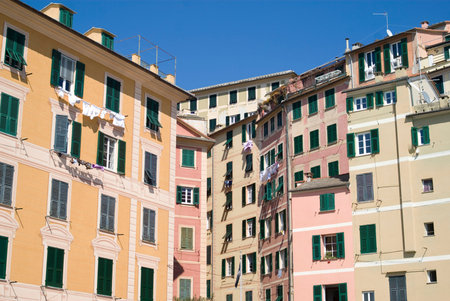 The picturesque architecture in Ligurian region of Italyの写真素材
