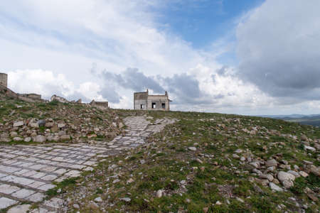 Craco ghost town, Province of Matera,  Southern Italian region of Basilicataの写真素材