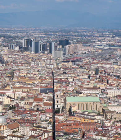 Elevated view of Naples from Castel Sant'Elmo, Italyの写真素材
