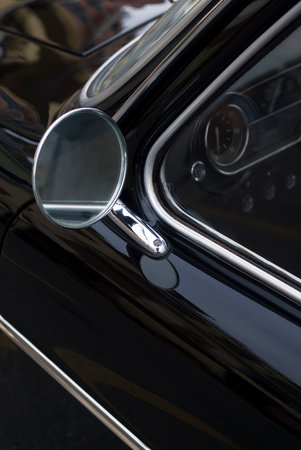 Imperia, Italy - July 29, 2016: Close up detail car of a Alfa Romeo Giulietta parked in a street during raid of vintage carsのeditorial素材