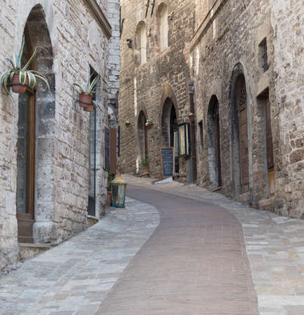 Assisi, Umbria region. Typical Italian streetの写真素材