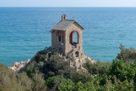 Santa Croce Chapel, Alassio, Italian Rivieraの写真素材