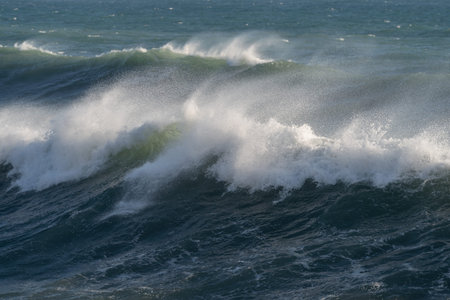 Mediterranean sea. Scenic view of waves splashing
