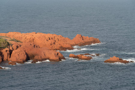 The Esterel Massif, Mediterranean coastal mountain range of volcanic origin, South-east France
