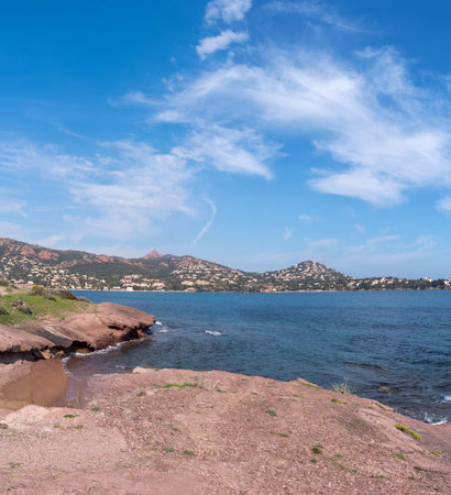 The Esterel Massif, Mediterranean coastal mountain range of volcanic origin, South-east France