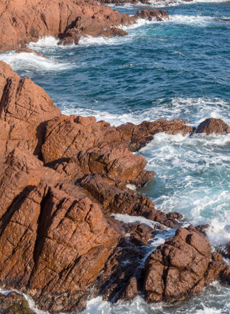The Esterel Massif, Mediterranean coastal mountain range of volcanic origin, South-east France