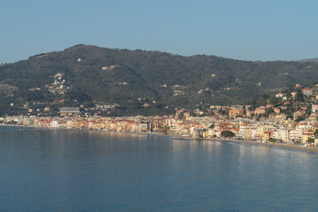 Alassio. Famous tourist destination in Liguria region of Italyの写真素材