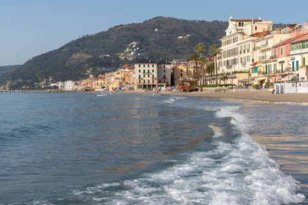 Alassio. Famous tourist destination in Liguria region of Italyのeditorial素材