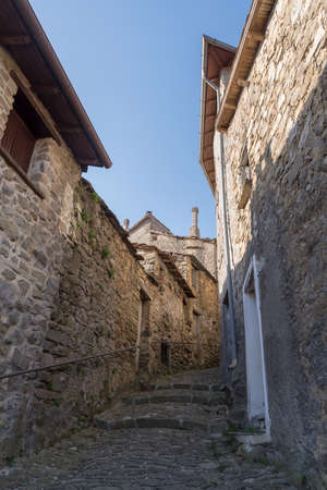 Typical Italian narrow streetの写真素材