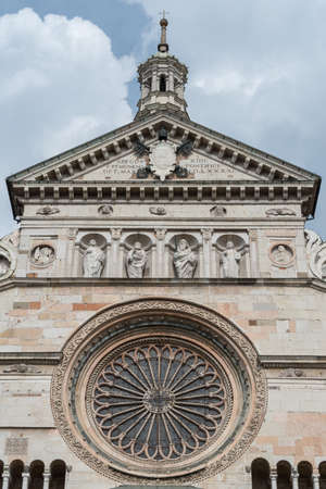 Detail of Renaissance facade of the Cremona Cathedral, Italyの写真素材