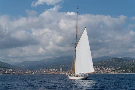 Sailboat the old style on Mediterranean seaのeditorial素材