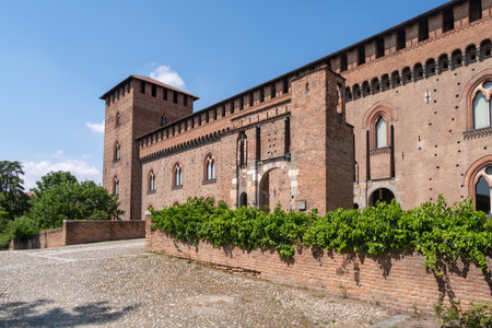 Pavia, Italy - May 9, 2018: Visconti Castle 14th century in Pavia, Lombardy regionのeditorial素材