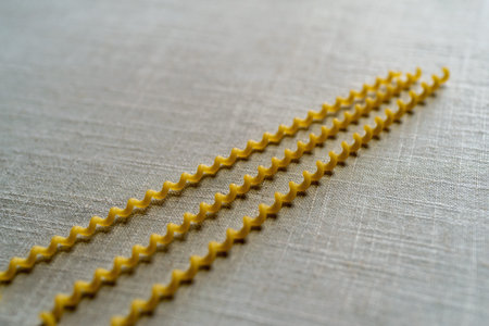 Italian uncooked dry pasta Fusilli lunghi bucati