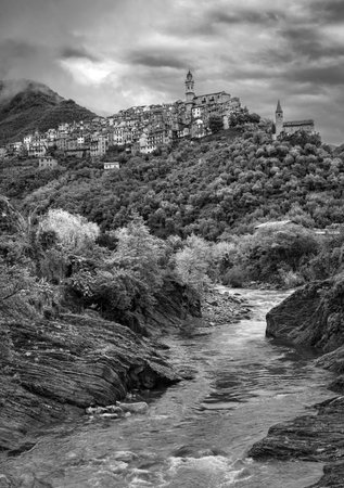 Montalto Ligure ancient village, Province of Imperia, Liguria region, north western Italyのeditorial素材