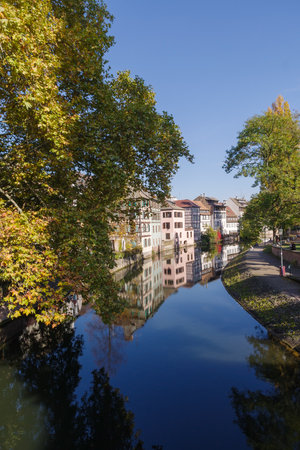 Strasbourg, France - October 25, 2021: The famous Petite France district in Strasbourg, Franceのeditorial素材