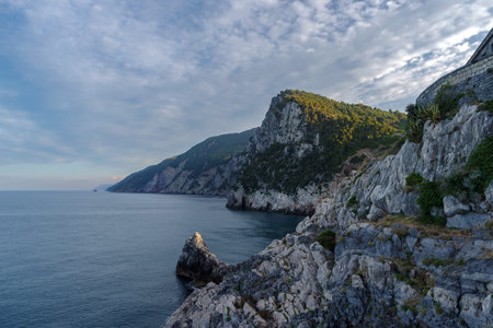 Sea and rocks of the Ligurian coast near Portovenere, Italy