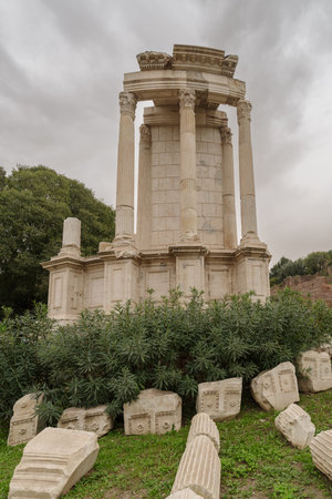 Temple of Vesta in the Roman Forum, Rome, Italyの写真素材