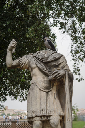 Ancient Roman sculpture on Palatine Hill, Rome, Italyの写真素材