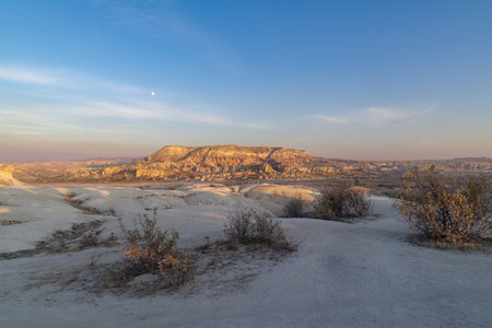 Scenic view of valley in Cappadocia, Central Anatolia region, Turkeyの写真素材