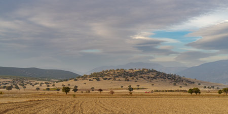 Denizli Province, rural landscape located in Aegean region of Turkeyの写真素材