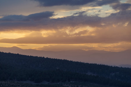Dawn scene in mountains Aegean region of Turkeyの写真素材