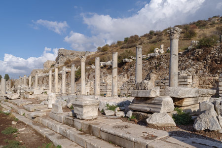 Remains of Ephesus ancient city, Selcuk, Izmir, Turkeyの写真素材