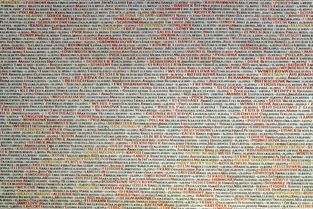 Prague, Czech Republic - 4 November 2025: The memorial to the Jewish Czech victims of the Nazi Holocaust, whose names are written on the walls, Pinkas Synagogue, Jewish Quarter (Josefov), Prague, Czech Republicのeditorial素材