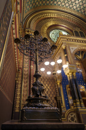 Prague, Czech Republic - 5 November 2025: Interior details of the Spanish Synagogue of Prague, Czech Republic, UNESCO heritage siteのeditorial素材