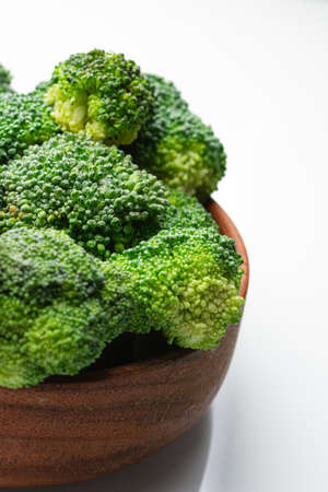 Fresh green broccoli on a white background. High quality photoの写真素材
