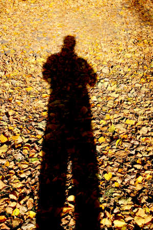 shadow man standing against the Sun  の写真素材