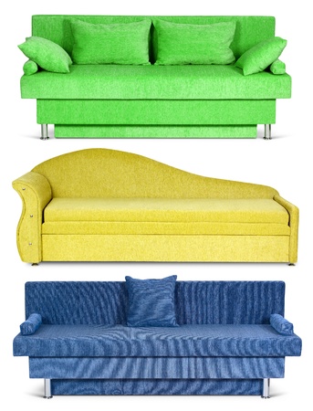 set of sofa isolated on whiteの写真素材