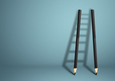 success creative concept, pencil Ladderの写真素材